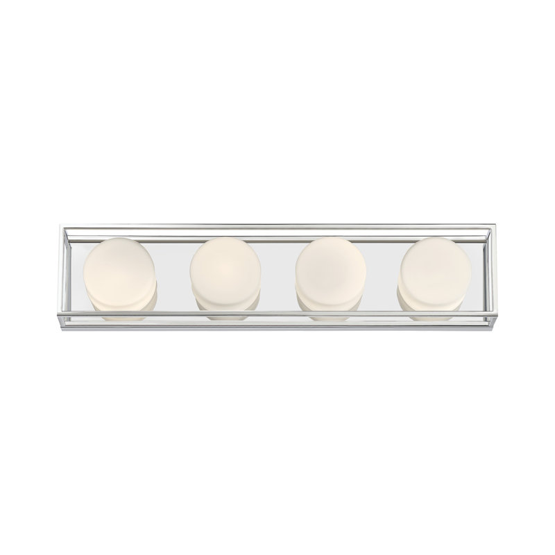 Barre d'éclairage de salle de bain 4 lumières DEL à intensité variable, Chrome