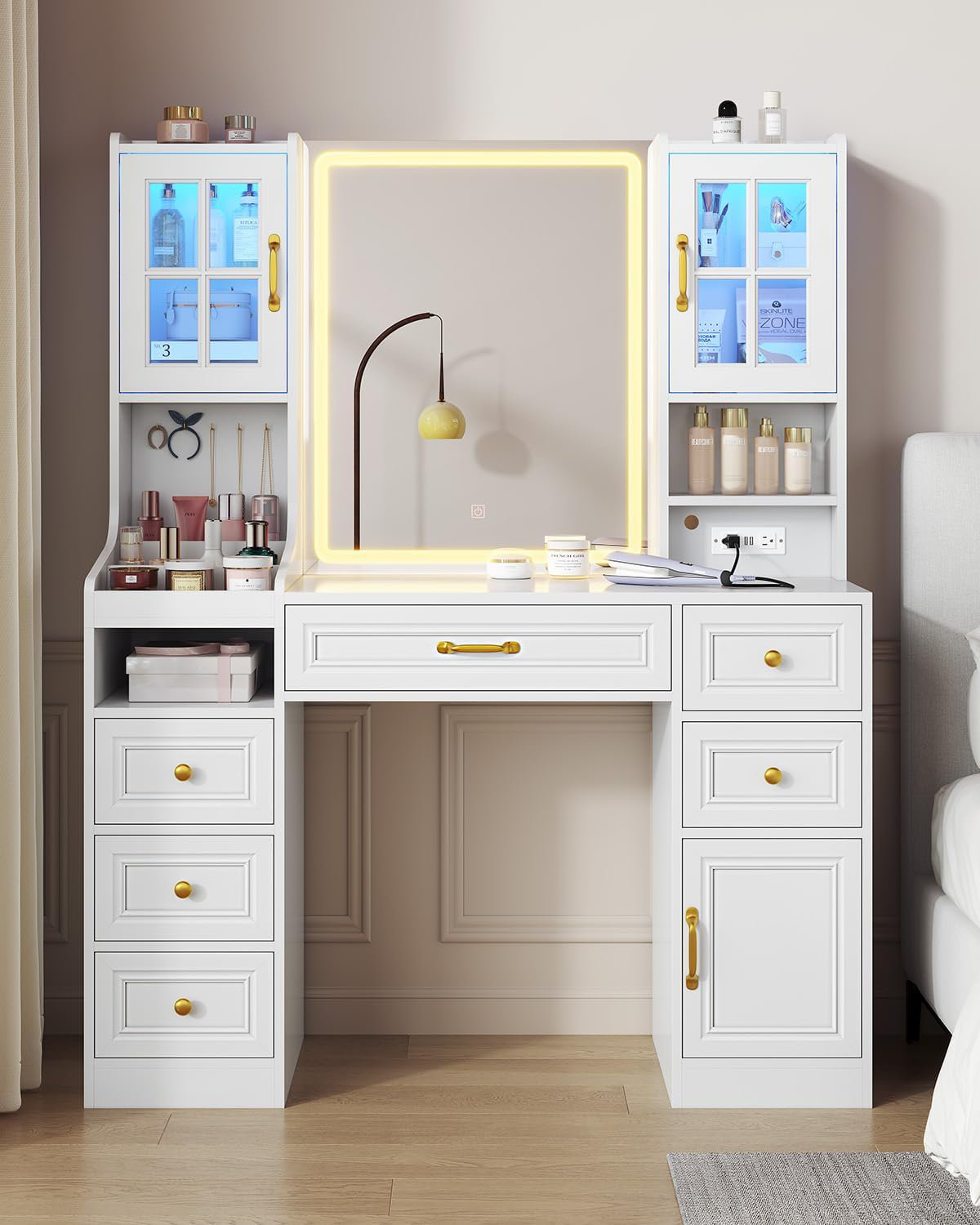 Small Desk For Bedroom Vanity Desk With Mirror Target Makeup