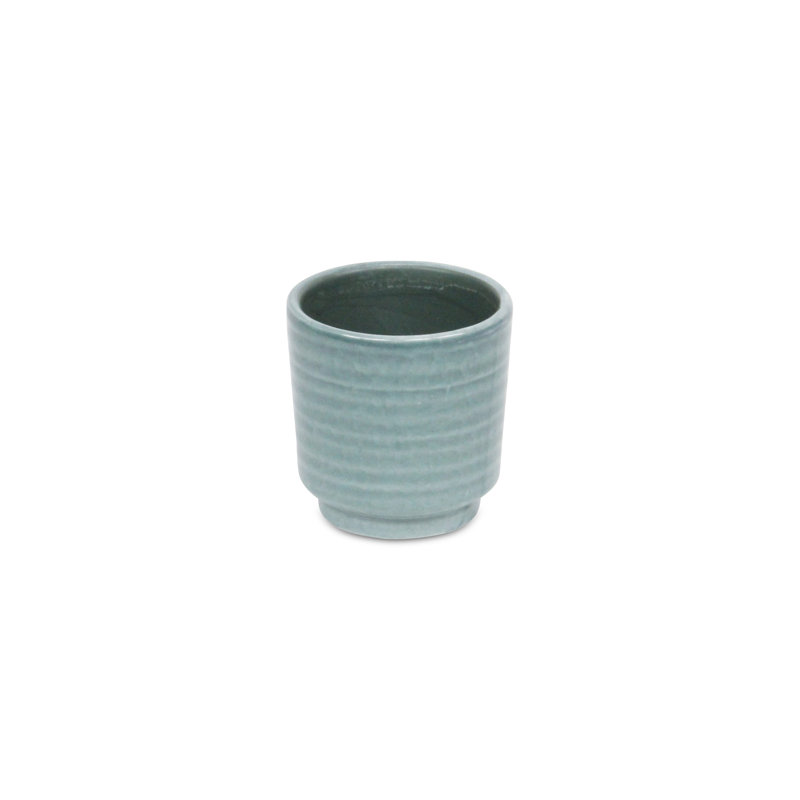 Mosley Handmade Ceramic Pot Planter, Green, 3.25" H x 3" W x 3" D