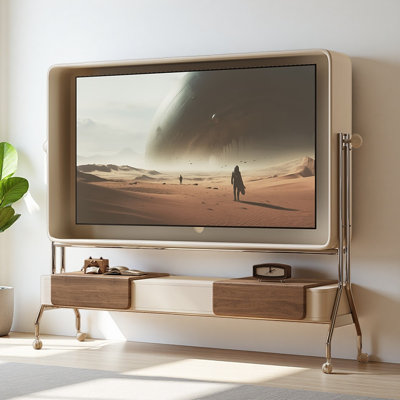 Meuble télé simple et crème