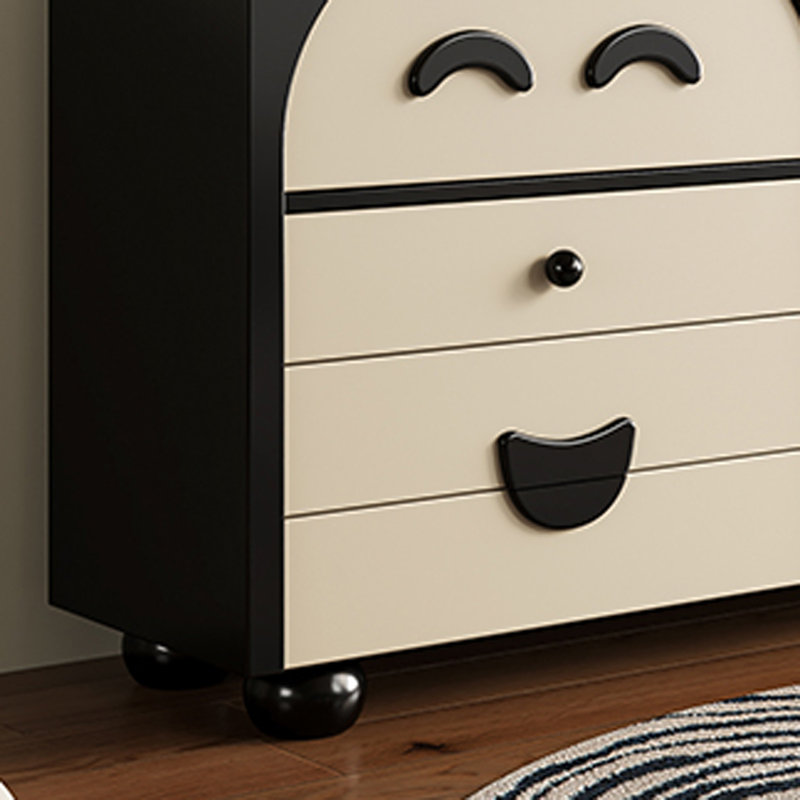 Armoire de rangement spacieuse au charme rétro, Noir, noir, noir, noir