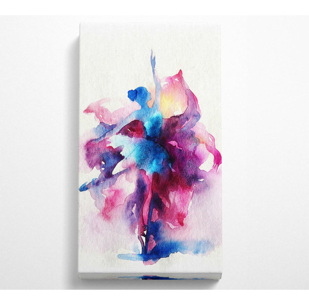 Blau-Rosa Ballerina 7 - Leinwand Kunstdrucke