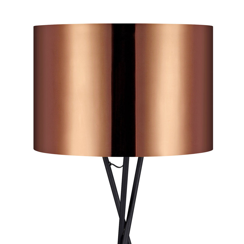Ftenelle 158cm Black Tripod Floor Lamp, Gold Rose