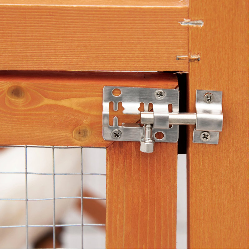 Volière de cage à oiseaux orange 65 "- en bois pour perroquets, perruches à eau, 2 portes, plateau coulissant protégé par des portes et