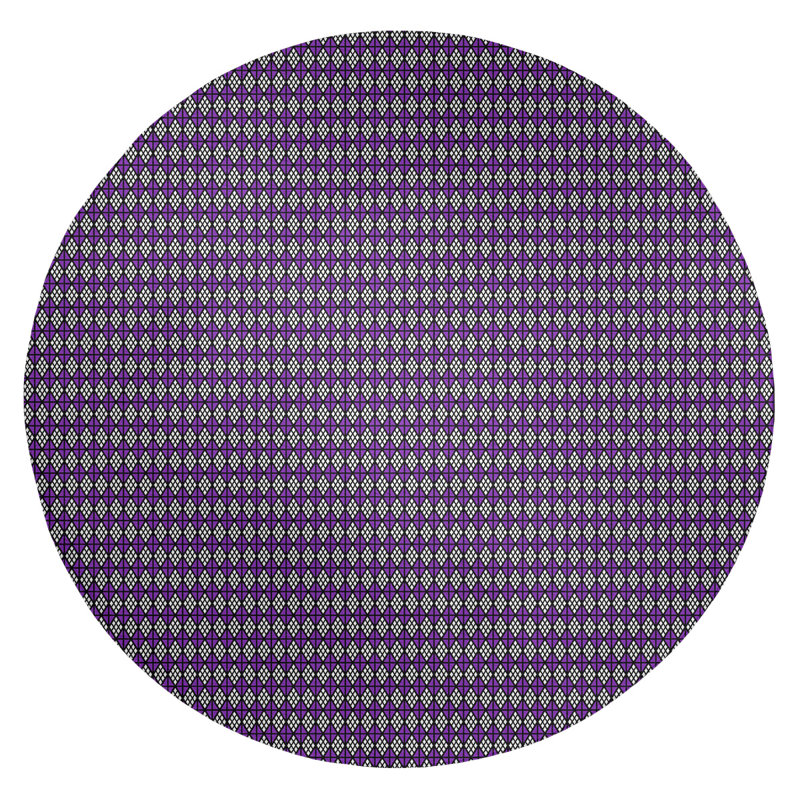 Tapis mauve classic diamants area, Rond 5 pi
