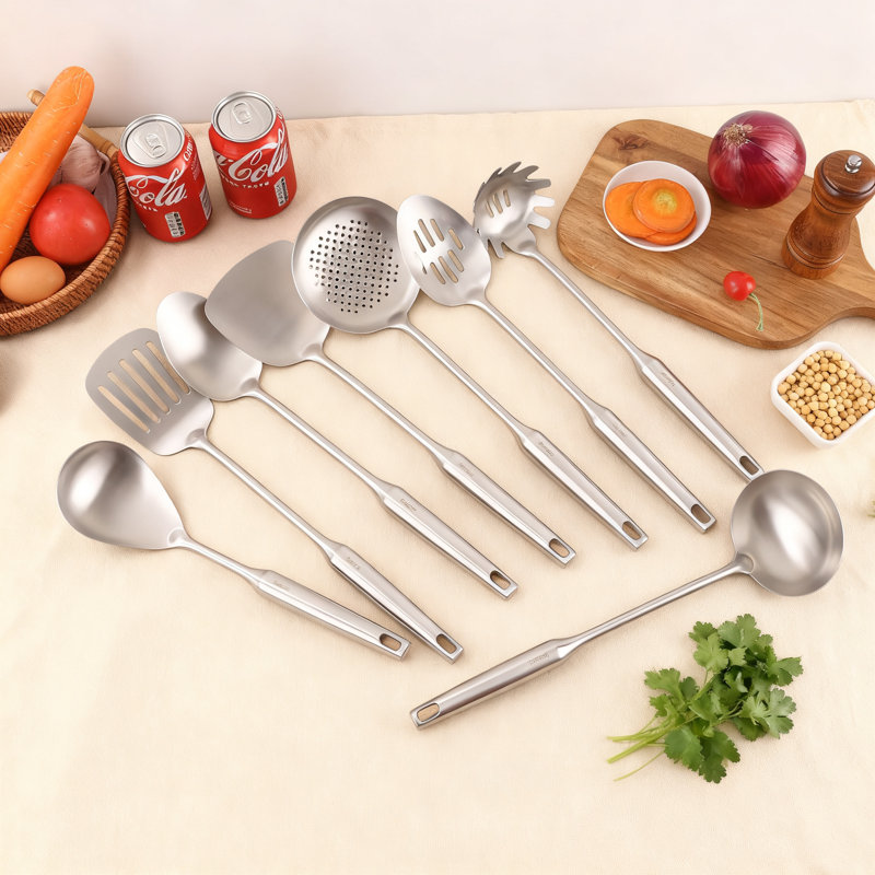 Ensemble d'ustensiles de cuisine en acier inoxydable 8 pièces Professional