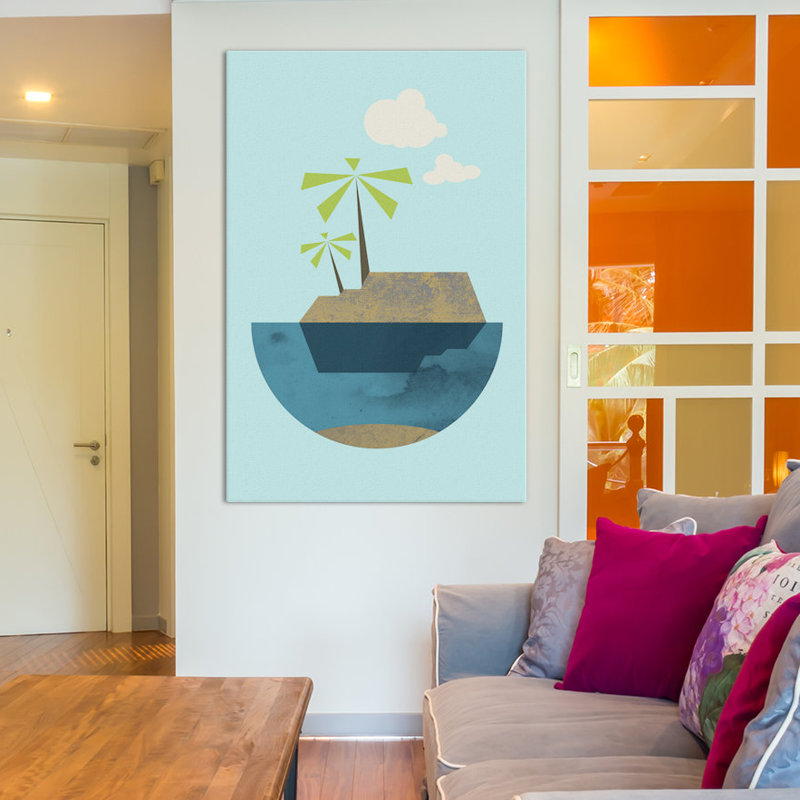 « island », impression sur toile tendue, H 60 po x l 40po x P 1,5 po, Pas de tapis, Toile tendue