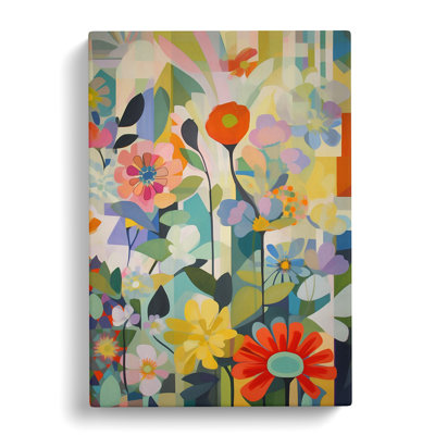 Speedwell Flowers Orphism Style Vol.11 - Wrapped Canvas Print