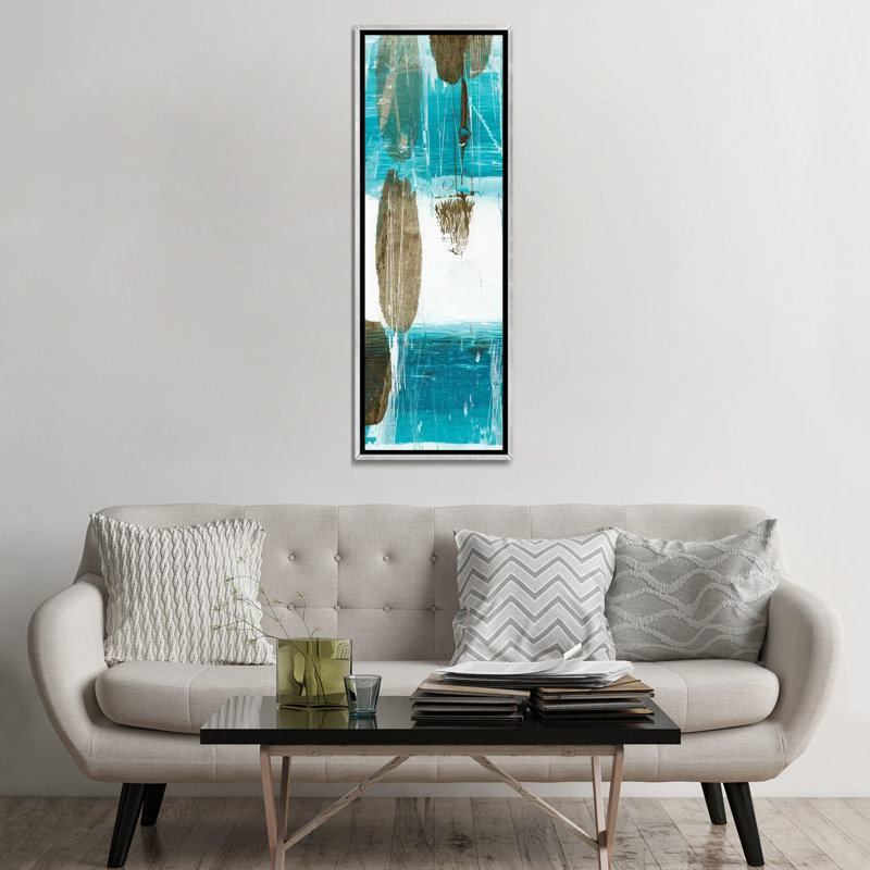 Reproduction d’art sur toile, "Cattails III" par Ethan Harper, H 60 po x l 20 po x P 1,5 po, Toile avec cadre argenté