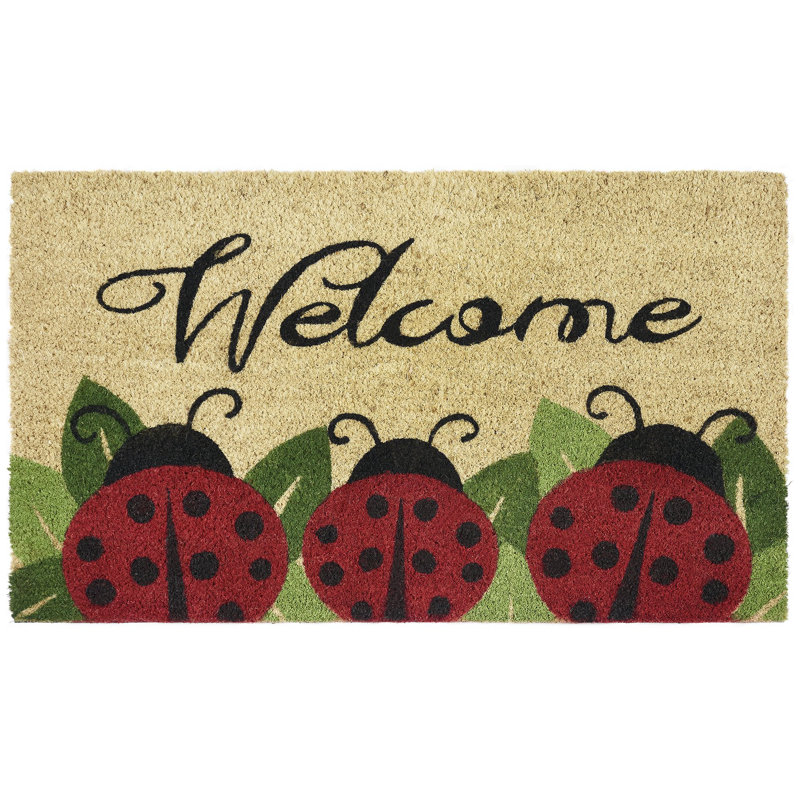 Coccinelle coco 30 po x 18 po tapis de porte extérieur antidérapant Jalbuena