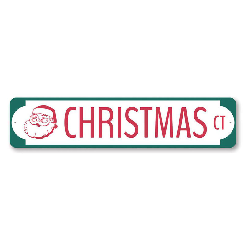 Enseigne de père Noël en aluminium, H 6 po x l 24 po x P 0,06 po