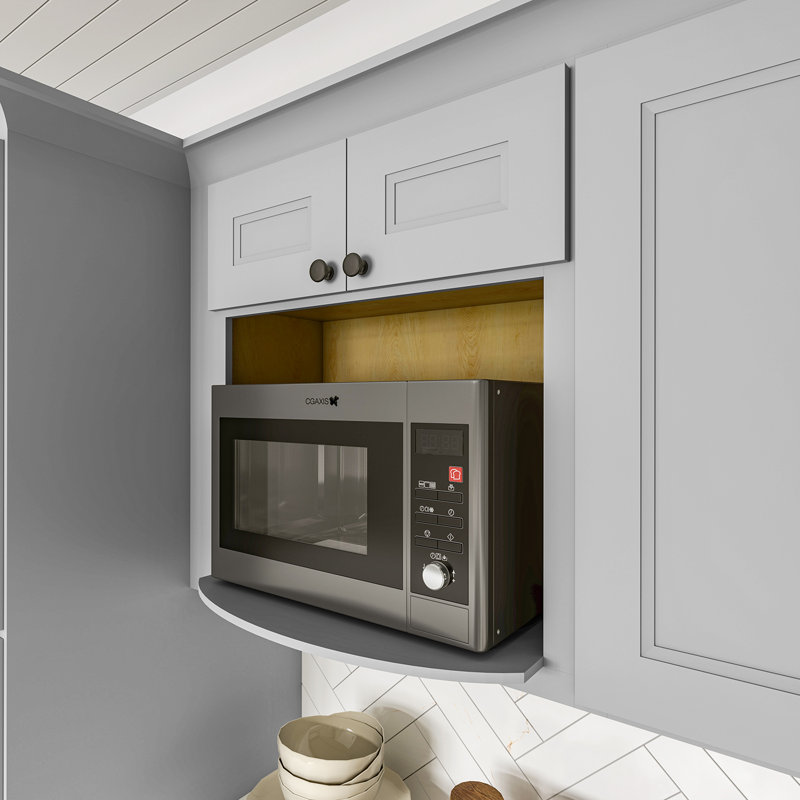Armoire murale à micro-ondes, 27" W x 30" H x 17" D, Blanc Newport