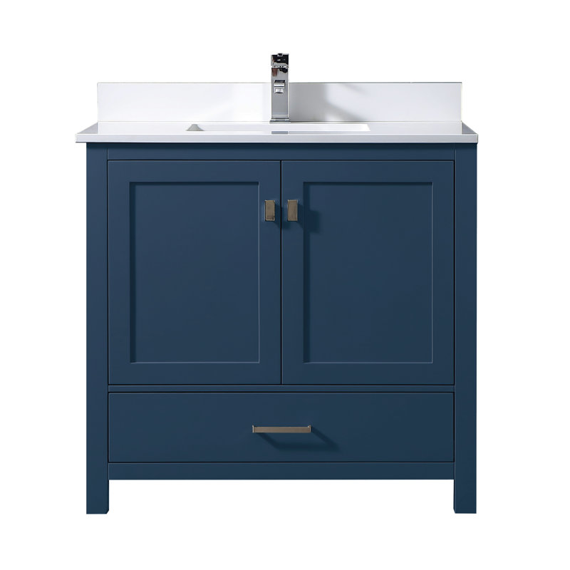 Ensemble de meuble-lavabo simple 37 po Mccaslin, Bleu