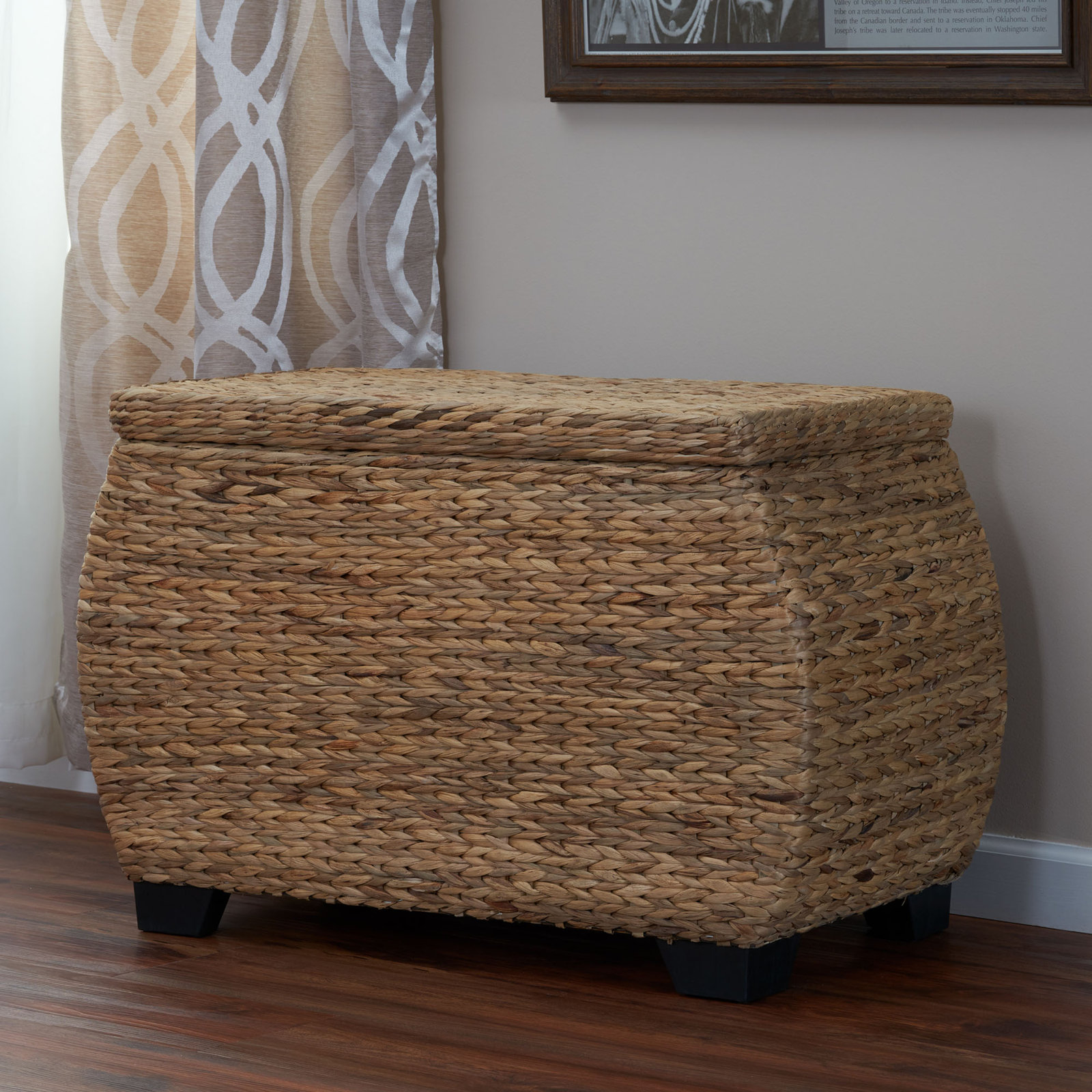 Handwoven Storage Box, Light Tan