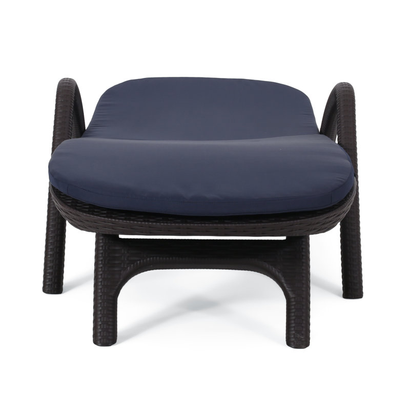 Outdoor Metal Chaise Lounge, Blue, 1