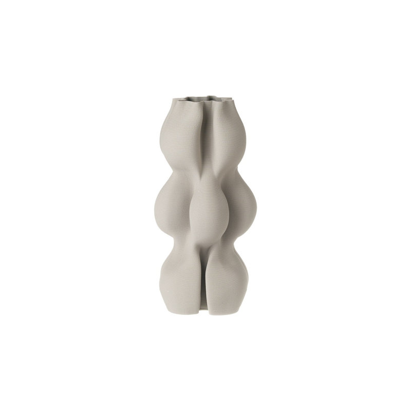 Vase en céramique imprimé en 3D, Gris, H 14 po x l 7 po x P 7 po