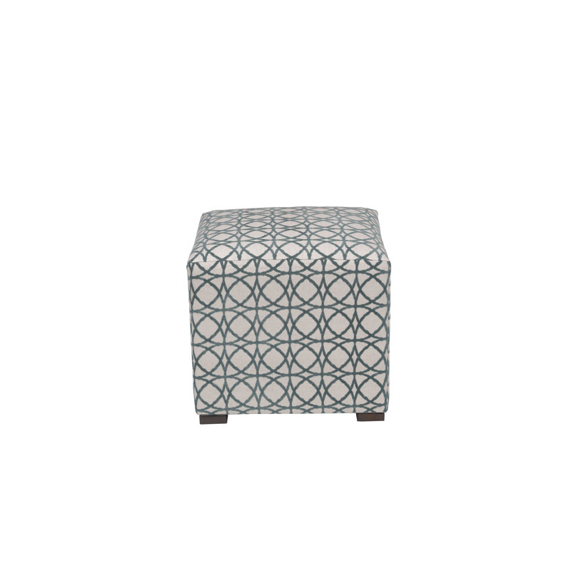 Dalery Upholstered Ottoman, Natural/Lagoon 100% Polyester