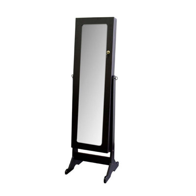 Miroir sur pied de 57 po de hauteur, finition brun espresso, forme rectangulaire