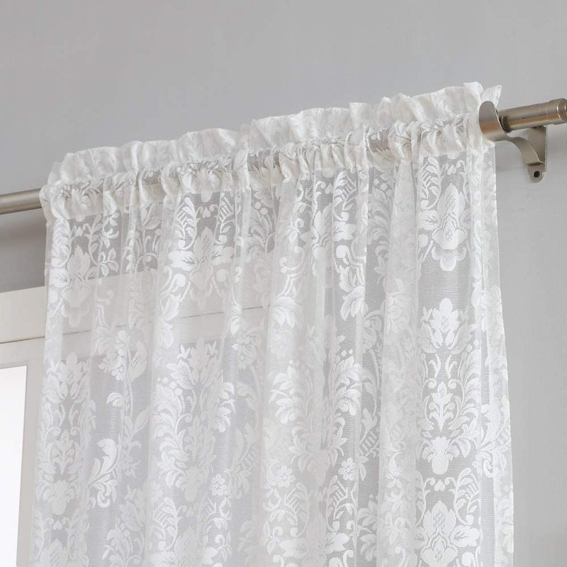 Laholm Floral Scalloped Kitchen Curtain, Ivory