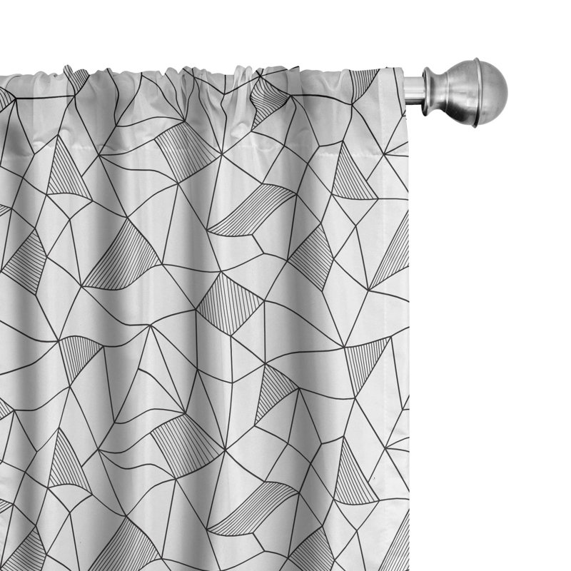 Geometric Semi-Sheer Rod Pocket Sliding Panel, 28" x 95"