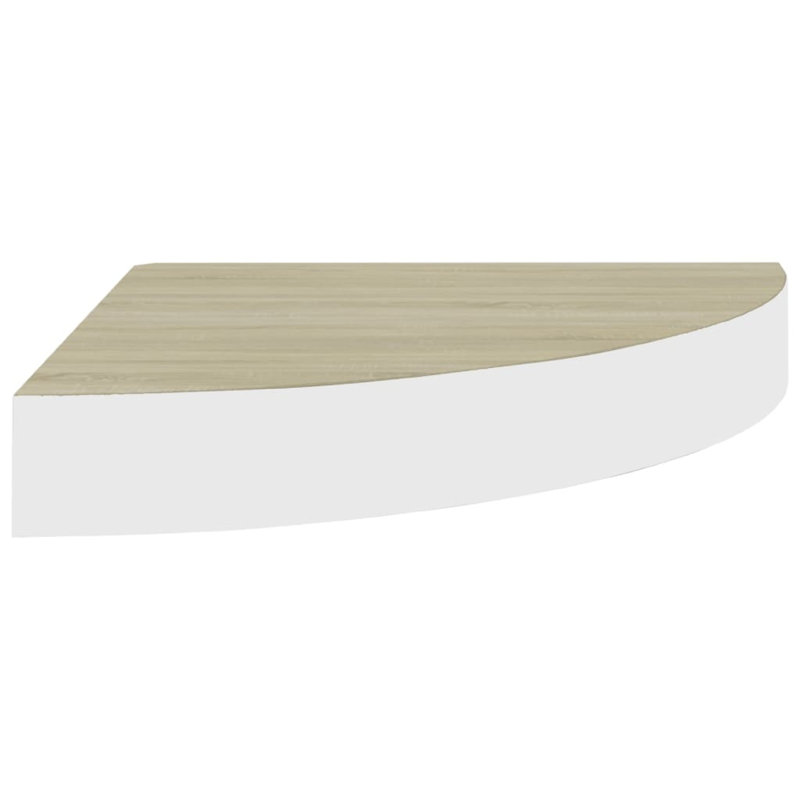 Ensemble de 2 tablettes murales Phoebs, Chêne / Blanc
