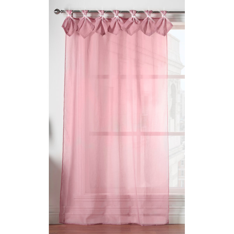 Aoibhne Tiara Tab Top Sheer Curtain Panel, 144 W x 274 D cm, Blush