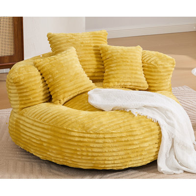 Bean Bag Chairs, Bean Bag Sofa For Adults, Kids,oversized Corduroy Bean Bag Chair With 3 Pillows & Armrest,beanbag Chair & Lazy Sofa With Foam Filler For Bedroom Living Room