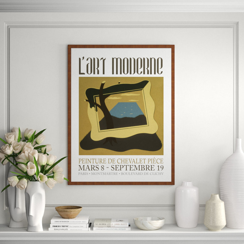 Modern Art' Framed Vintage Advertisement on Glass