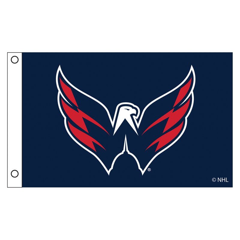 Drapeau de maison en polyester à double face H 36 po x l 60 po, Rouge / Blanc / Bleu, Columbus Blue Jackets
