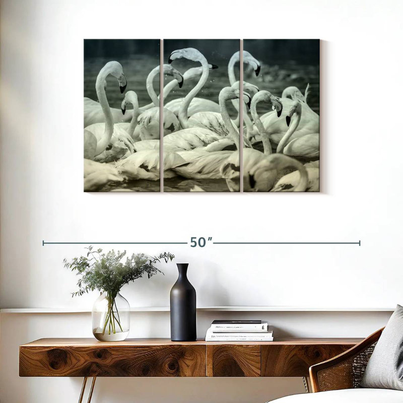 Brampt Flamingos Sepia, 24" H x 38" W