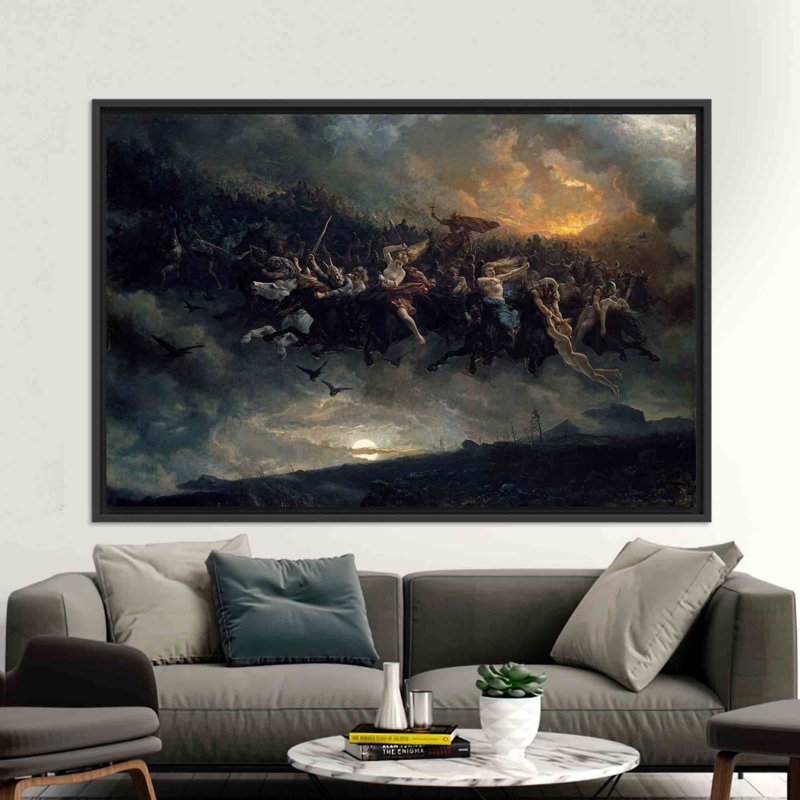 Print on Canvas, Framed Print without Mat, 80 cm H x 110 cm W, Black
