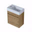 Meuble-lavabo flottant mural avec lavabo en résine blanche et porte d'armoire à fermeture en douceur-1329957223