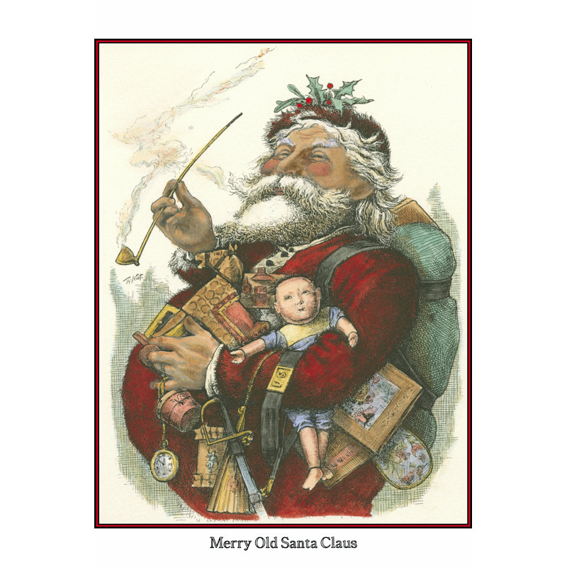 Merry Santa - Wrapped Canvas Print, 46cm H x 30cm W x 3.8cm D