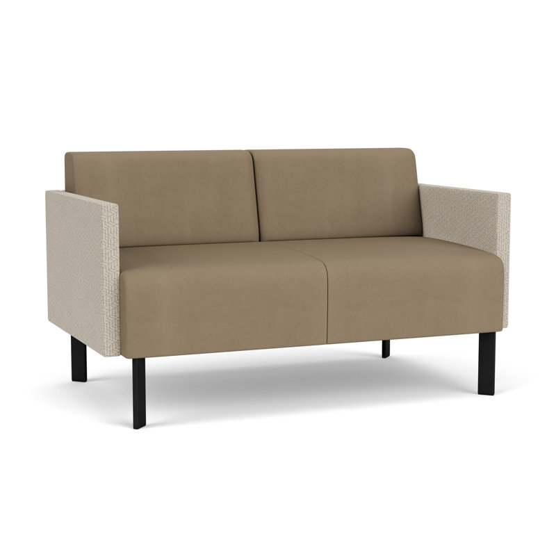 Causeuse de réception Luxe Lounge, Acier noir, Fumée Archetype \/ noir Modena