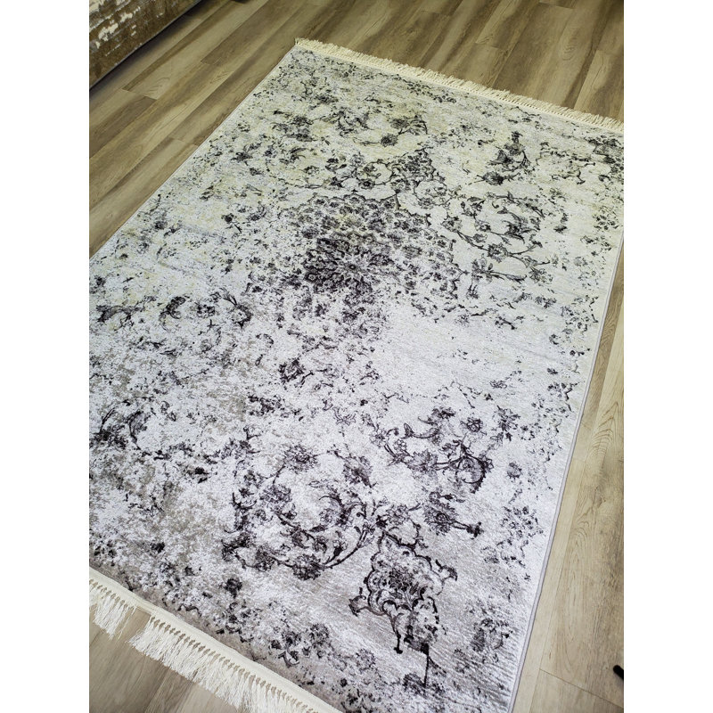 Tapis beige de style sud-ouest Rosenthal, Rectangle 6 pi 7 po x 9 pi 6 po