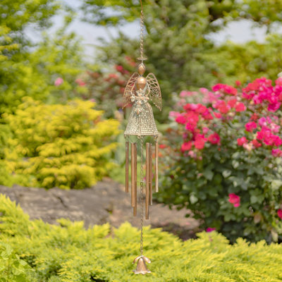 Carillons à vent suspendus en cuivre antique «Angelica, Angela & Angelette» (ensemble de 3)