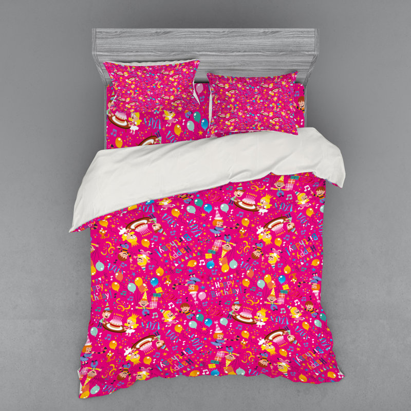 Ensemble de housse de couette en microfibre rose, Housse de couette grand + 3 pièces supplémentair