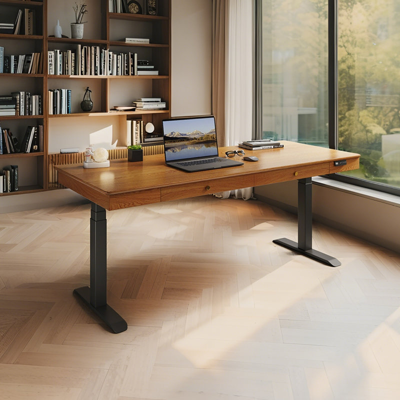 Bureau électrique à hauteur réglable Nordic Minimalist, 27.56" H x 70.86" W x 31.49" D