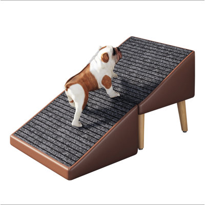 3-in-1 Dog Ramp 18.89"×17.91"×20.08" with Storage – Pet Stairs for Senior & Injured Dogs & Cats, Hidden Storage Footstool, Ottoman Anti-Slip, Supports 265 lbs for Beds & Sofas
