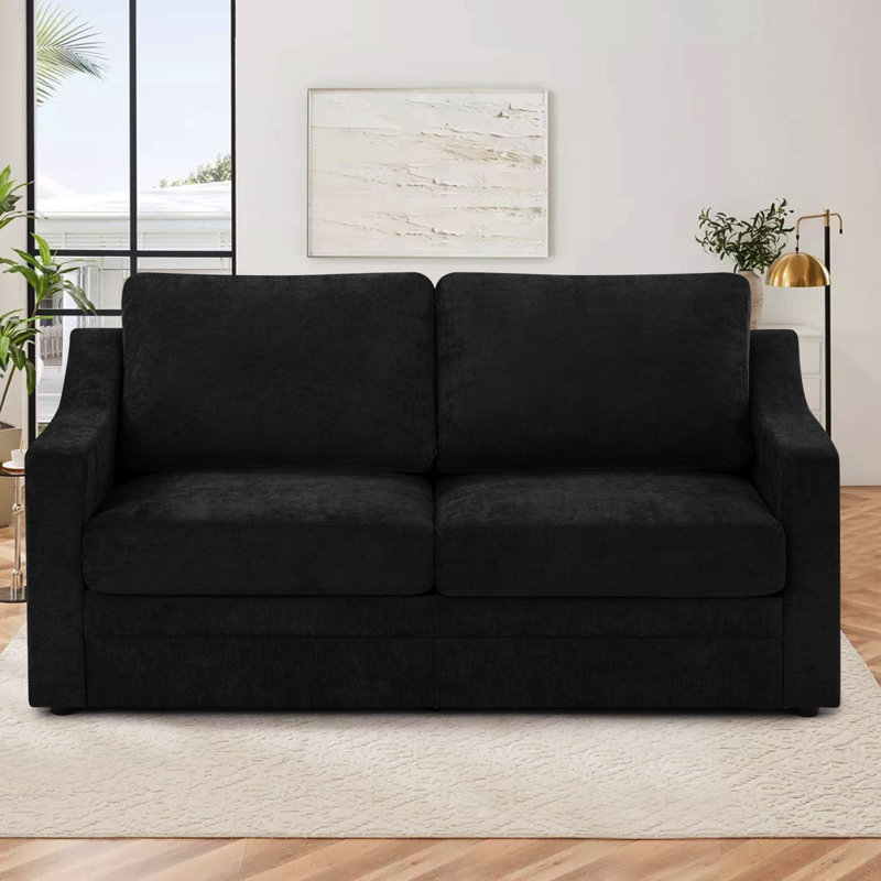 67" Upholstered Loveseat Modern Sofa With Thickened Cushions, Comfy Chenille 2-Seater Couch With Wider Armrests For Bedroom, Apartment, Office