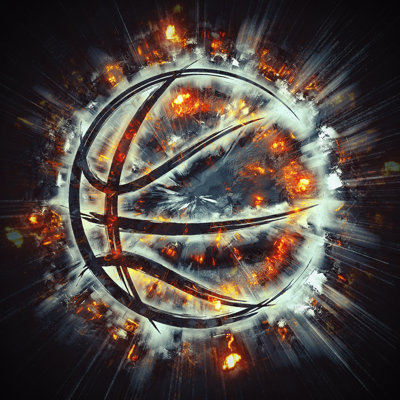 Burning Basketball - Wrapped Canvas Print