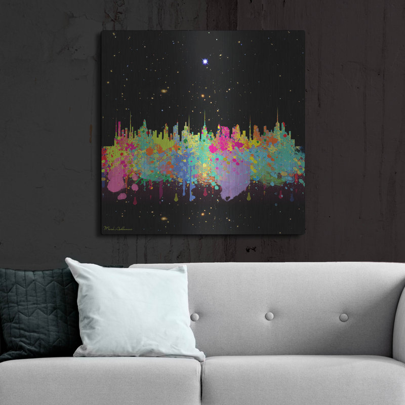 Art mural en métal Lark Manor ™ «Abstrace C T» par Mark Ashkenazi, H 36 po x l 36 po