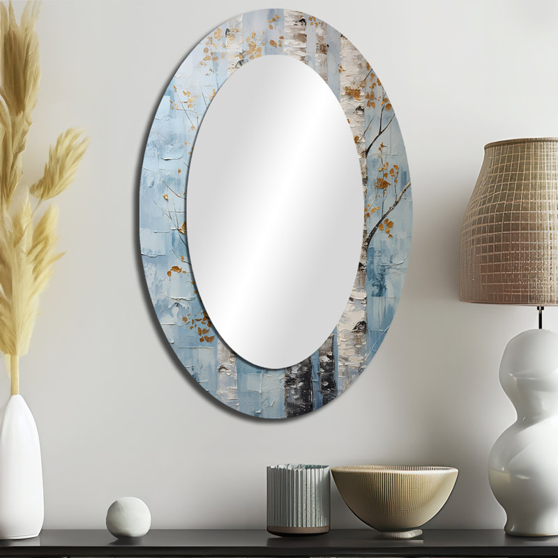 Miroir mural argenté, H 36 po x l 24 po