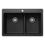 Liven SILGRANIT 33" L x 22" W Double Basin Drop-In/Undermount Kitchen Sink