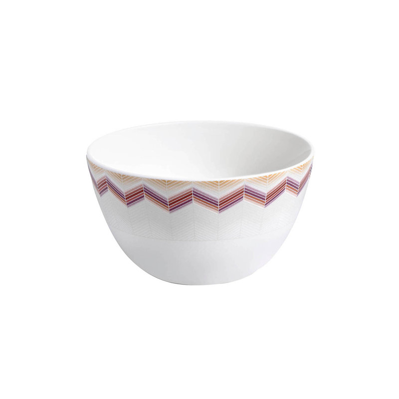Missoni Rice Bowl Zig Zag Jarris 148 Set Of 2 Diam. 11.3" H 2.4 ", 1, Red, 6.3"