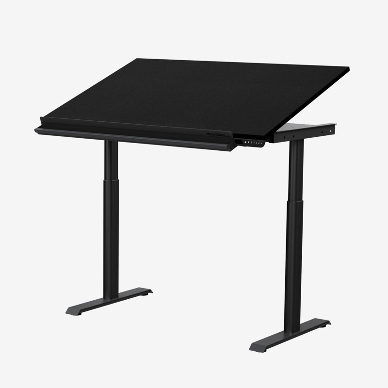Table à dessin électrique réglable en hauteur 48 po avec plateau inclinable et application intelligente, noir