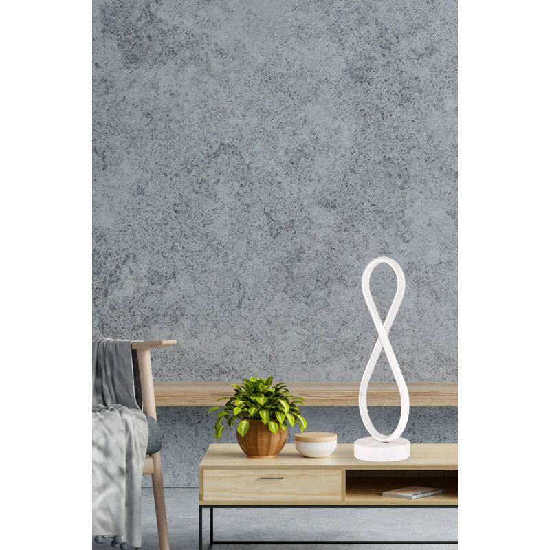Modern Table Lamp, White Aluminium Body, 17.7 x 9.4 x 17.7 inches | Electrostatic Coated Iron Base (4.7 inches) | 12V 1A DC Adapter, 250 cm Cord | A+ Energy Rating, 20,000+ Hour Lifespan | Stylish & Energy Efficient Lighting