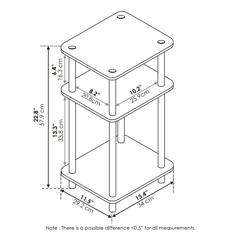 Side Table Set, Americano/Chrome