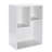 (Set of 2) Modern Small Cube White Bookcase, 2-Tier Vertical Horizontal Irregular Open Shelf Bookcase-382539788