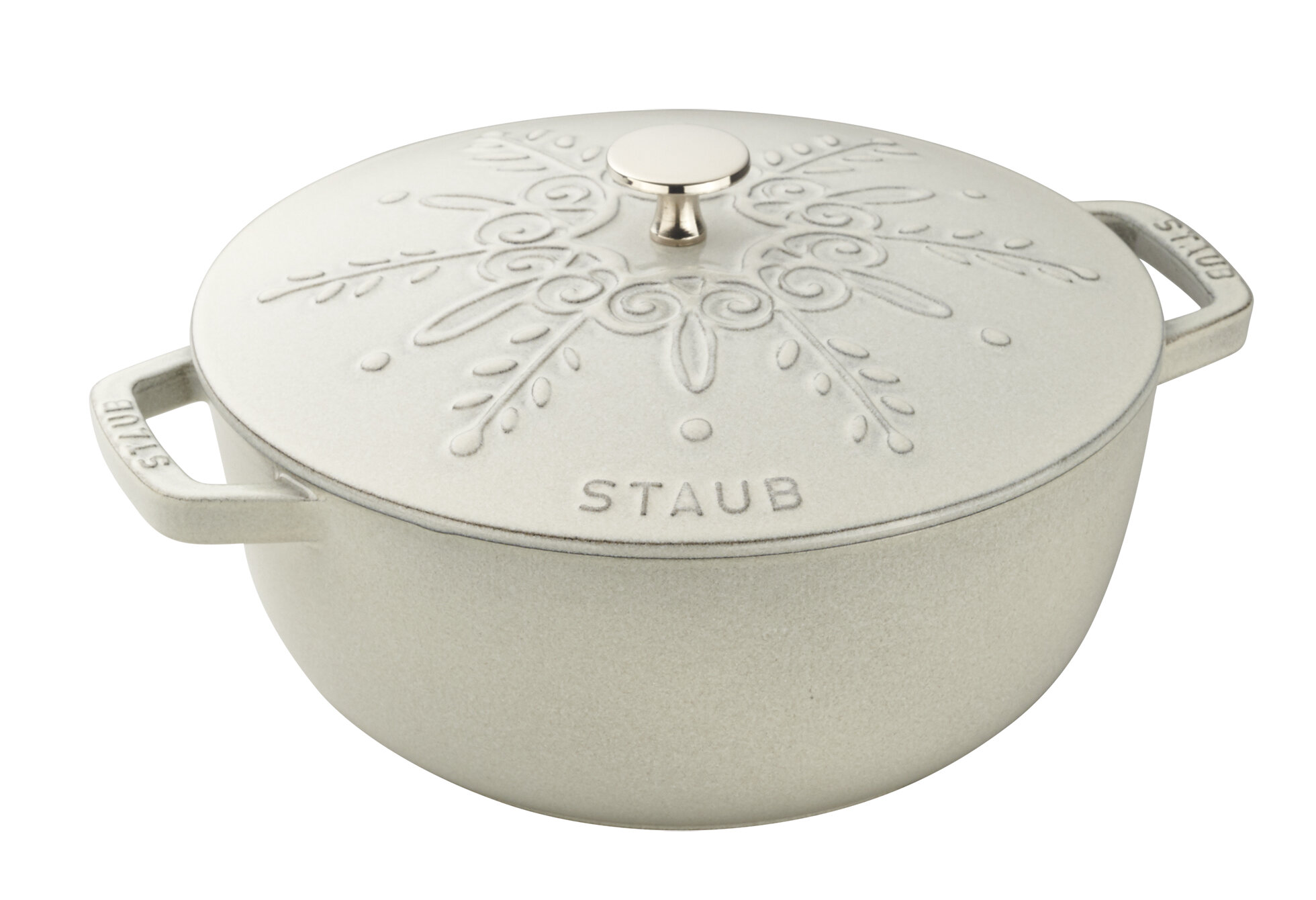 Staub Enameled Cast Iron Embossed Twist Dutch Oven, 4 1/4-Qt.